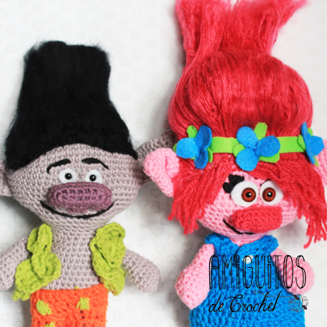 Los Trolls Poppy y Ramón, amigurumi, Amiguitos de crochet